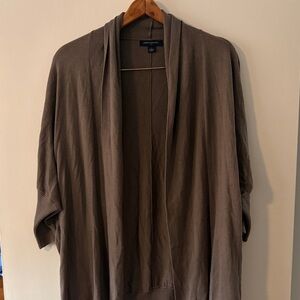Banana Republic Factory Relaxed Open-Front Long Cardigan - size L, Brown/Taupe